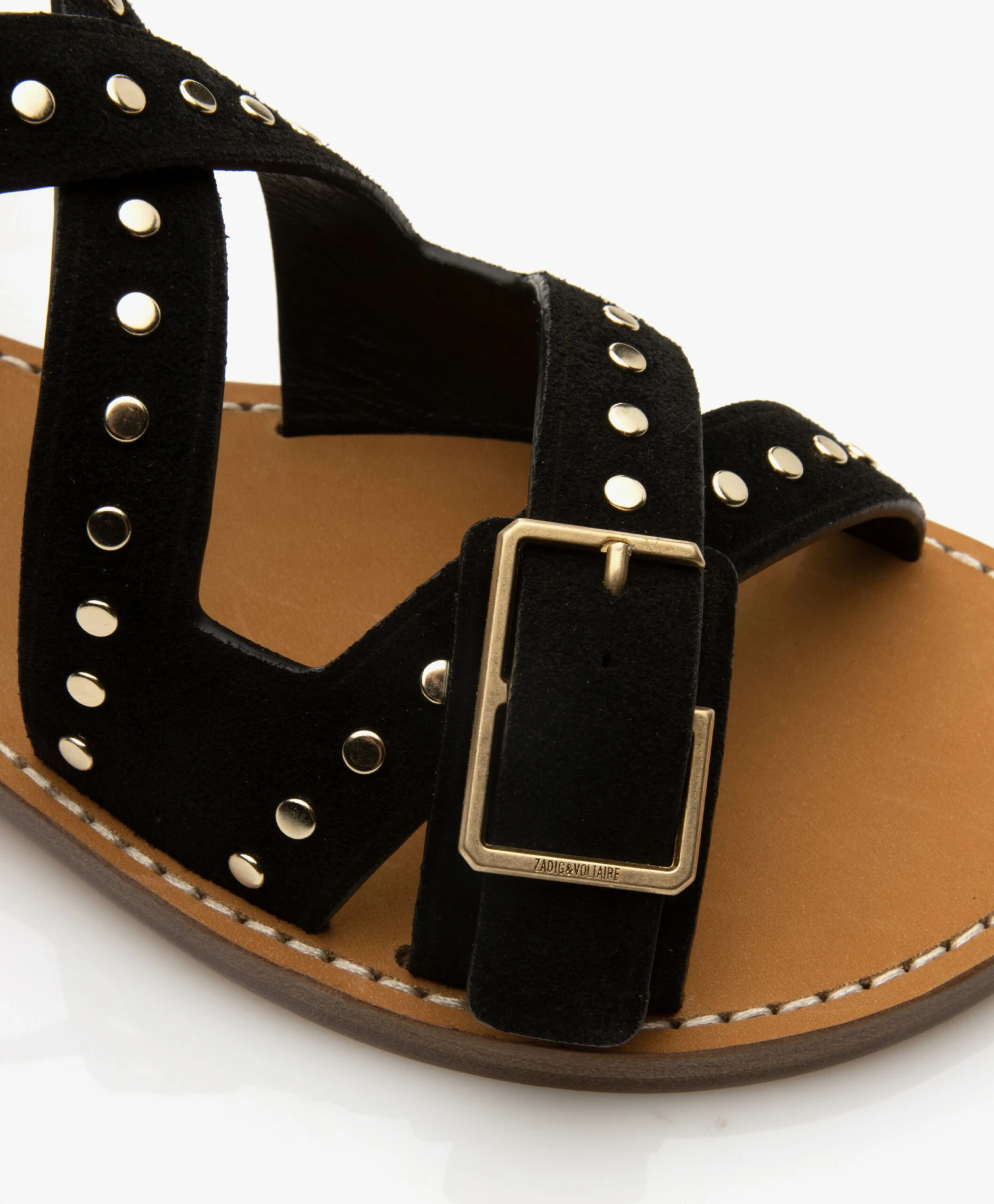 Zadig & Voltaire Cecilia Caprese Suède Leren Stud Sandalen - Zwart 10 Zadig & Voltaire Cecilia Caprese Suède Leren Stud Sandalen - Zwart - Afbeelding 10
