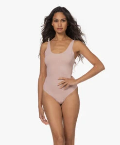 Wolford Ribjersey String Body - Powder Pink