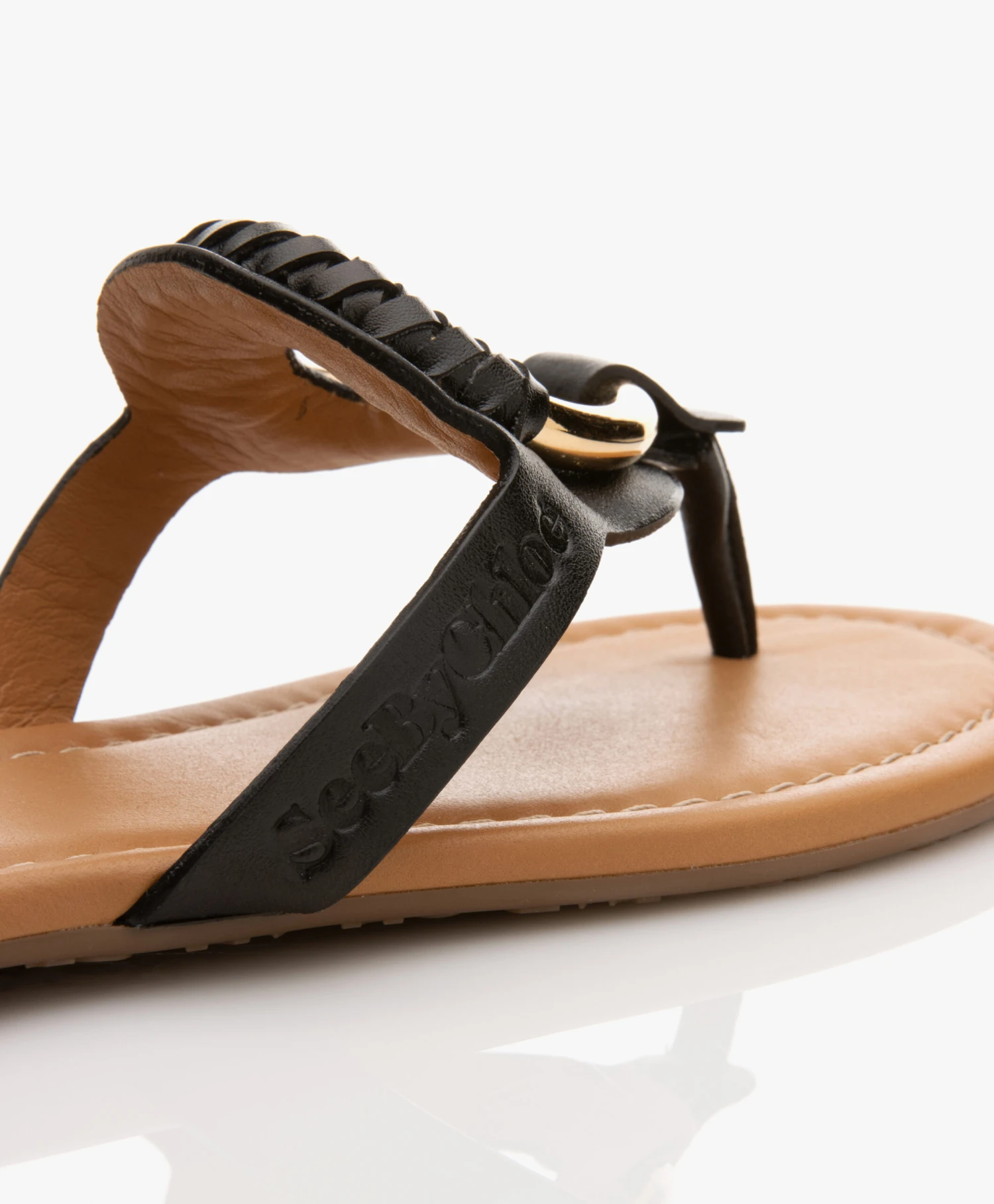 See By Chloé Hana Leren Slippers - Zwart/Bruin 6 See By Chloé Hana Leren Slippers - Zwart/Bruin - Afbeelding 6