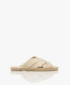 Castañer Pilita Gevlochten Jute Slippers - Ivoor