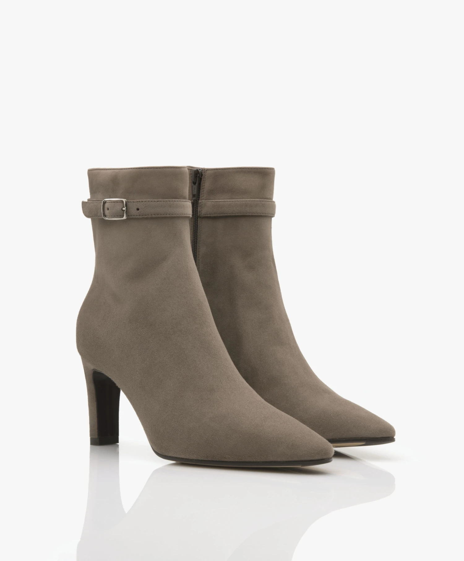 Panara Suède Leren Enkellaarzen - Taupe 4 Panara Suède Leren Enkellaarzen - Taupe - Afbeelding 4