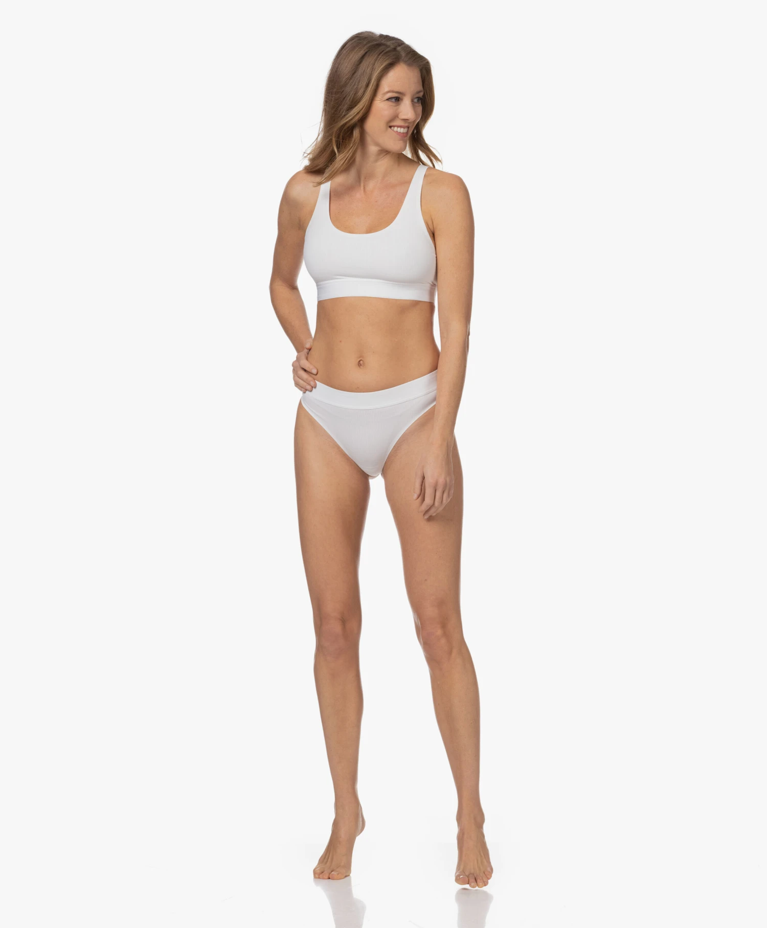 Wolford Beauty Cotton Rib String - Pearl 2 Wolford Beauty Cotton Rib String - Pearl - Afbeelding 2