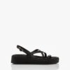 Ancient Greek Sandals Silia Leren Platform Sandalen - Zwart
