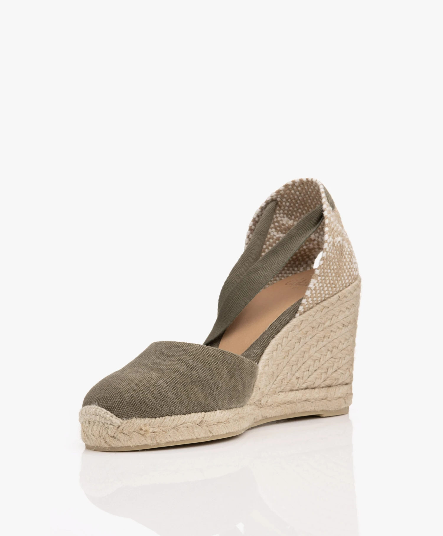 Castañer Carina 10Cm Canvas Sleehak Espadrilles - Olijf 8 Castañer Carina 10Cm Canvas Sleehak Espadrilles - Olijf - Afbeelding 8