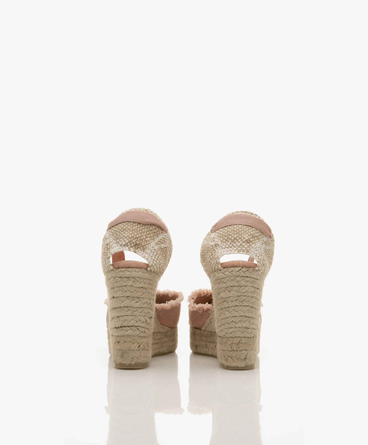 Castañer Clarina Raw Edge Sleehak Espadrilles - Rosa Empolvado 5 Castañer Clarina Raw Edge Sleehak Espadrilles - Rosa Empolvado - Afbeelding 5