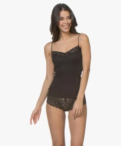 Hanro Moments Spaghetti Top - Zwart -Mode Kleding 181220 HANRO Moments Spaghetti Top Zwart 19