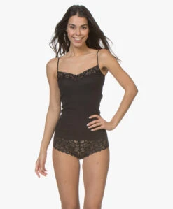 Hanro Moments Spaghetti Top - Zwart -Mode Kleding 181220 HANRO Moments Spaghetti Top Zwart 23