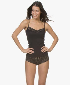 Hanro Moments Spaghetti Top - Zwart -Mode Kleding 181220 HANRO Moments Spaghetti Top Zwart 39