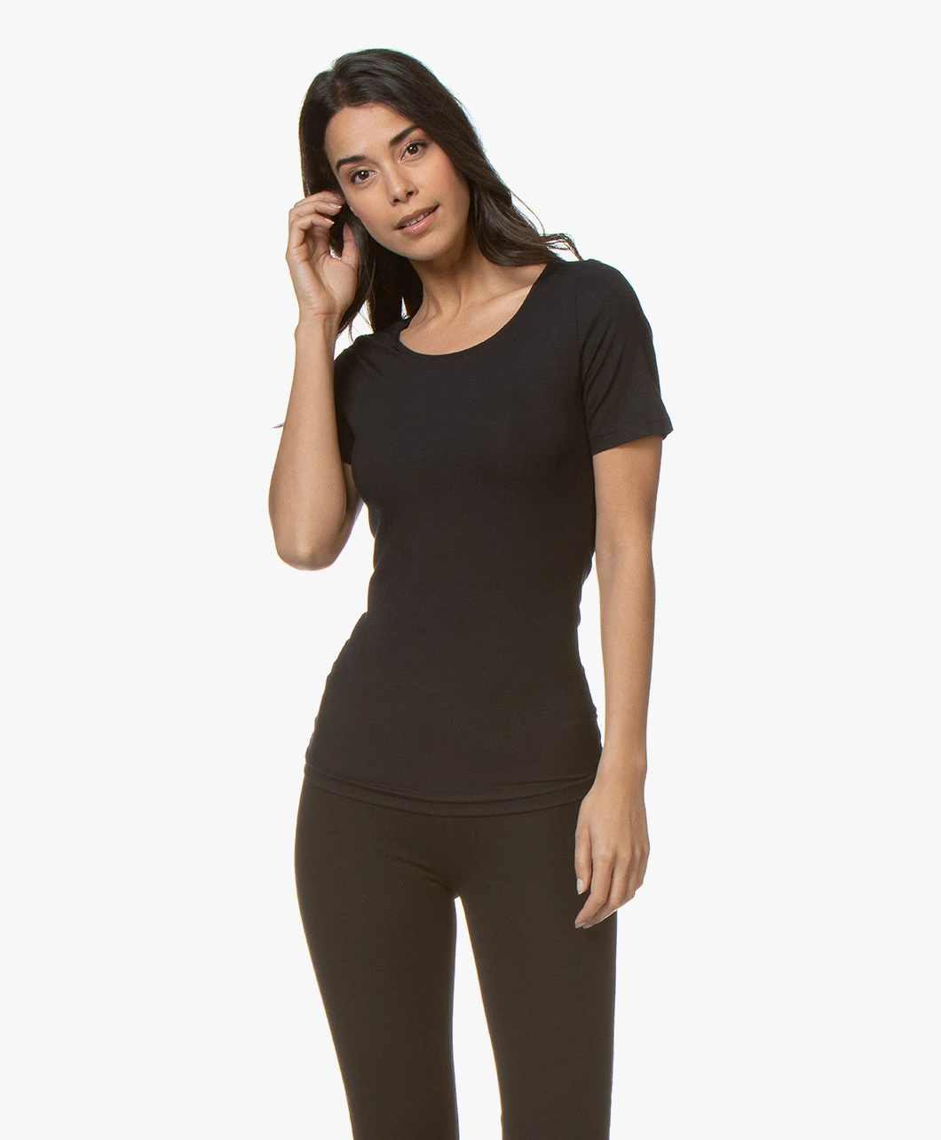 Hanro Soft Touch Modal T-Shirt - Zwart 11 Hanro Soft Touch Modal T-Shirt - Zwart - Afbeelding 11