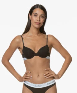 Calvin Klein Modern Cotton T-Shirt Bh - Zwart/Wit 15 Calvin Klein Modern Cotton T-Shirt Bh - Zwart/Wit -Mode Kleding 190814 Calvin Klein Modern Cotton T shirt BH ZwartWit 151