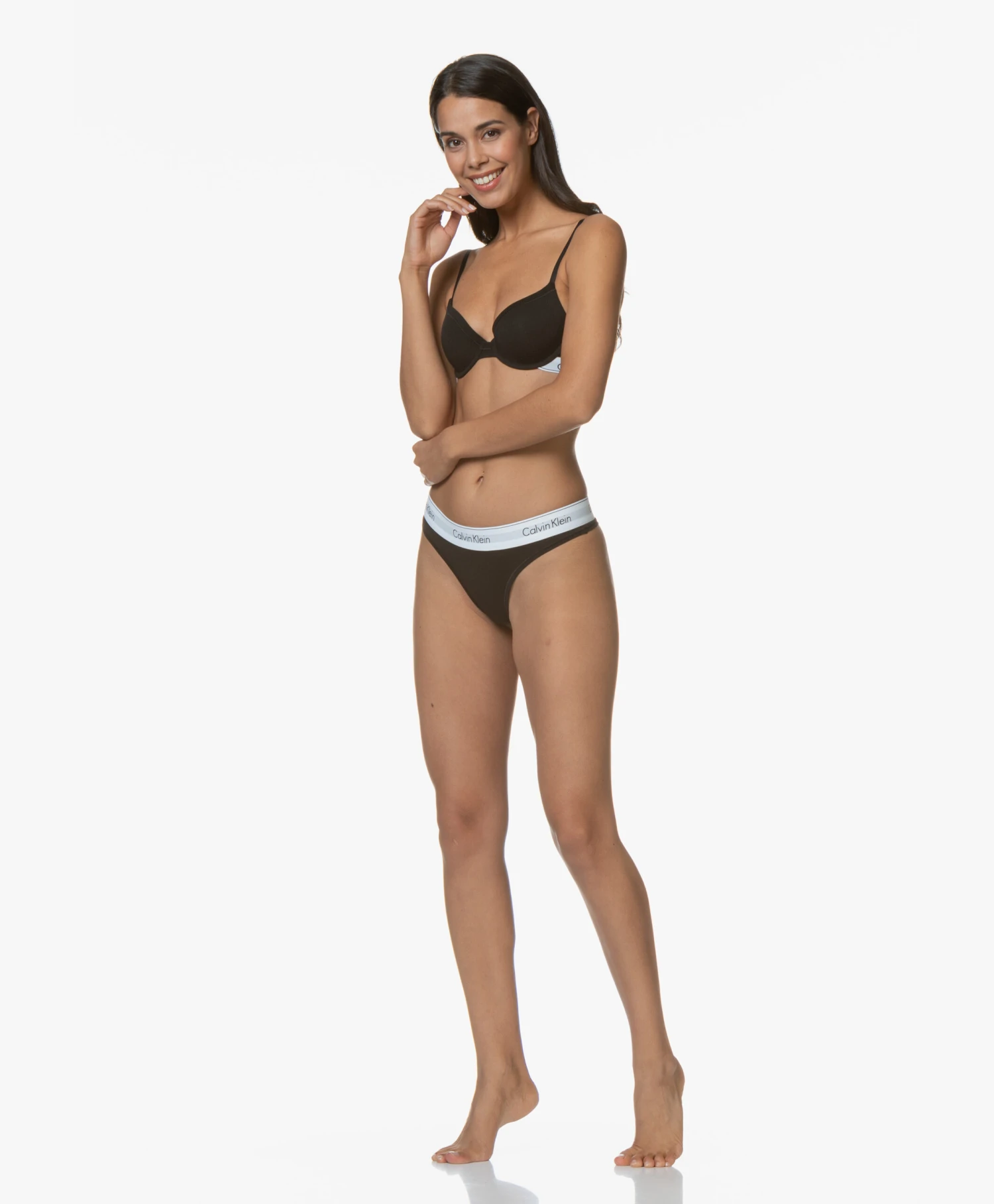 Calvin Klein Modern Cotton T-Shirt Bh - Zwart/Wit 13 Calvin Klein Modern Cotton T-Shirt Bh - Zwart/Wit - Afbeelding 13