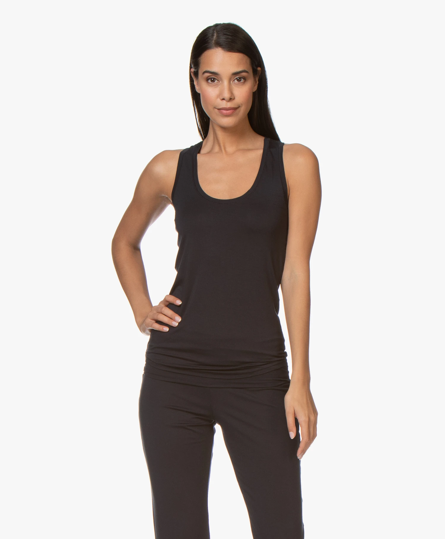 Hanro Modal Yoga Tanktop - Zwart 3 Hanro Modal Yoga Tanktop - Zwart - Afbeelding 3