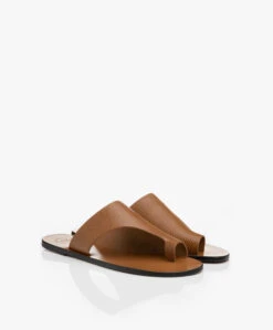 Atp Atelier Rosa Gestructureerde Leren Slippers - Bruin -Mode Kleding 191114 ATP Atelier Rosa Printed Watersnake Brown 03