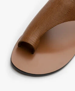 Atp Atelier Rosa Gestructureerde Leren Slippers - Bruin -Mode Kleding 191114 ATP Atelier Rosa Printed Watersnake Brown 07