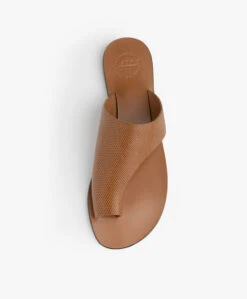 Atp Atelier Rosa Gestructureerde Leren Slippers - Bruin -Mode Kleding 191114 ATP Atelier Rosa Printed Watersnake Brown 09