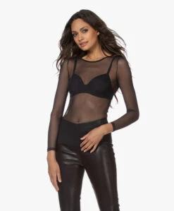 Hanro Smooth Illusion Tule Longsleeve T-Shirt - Zwart -Mode Kleding 1a954eb0 e907 4dde 89ce 8c75277eb33f