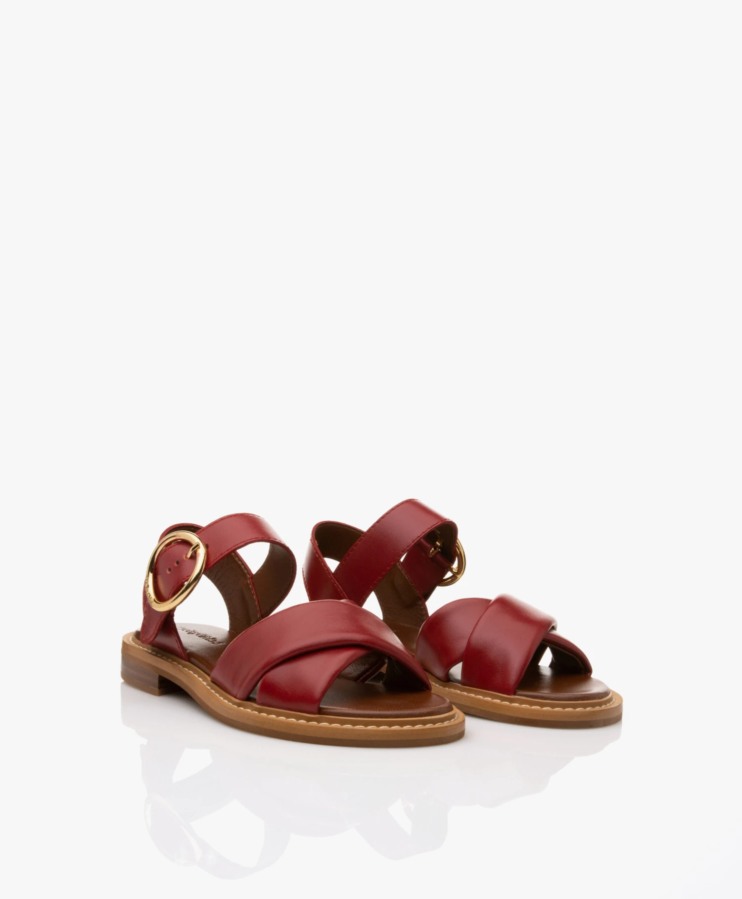 See By Chloé Lyna Kalfsleren Sandalen - Medium Rood 3 See By Chloé Lyna Kalfsleren Sandalen - Medium Rood - Afbeelding 3