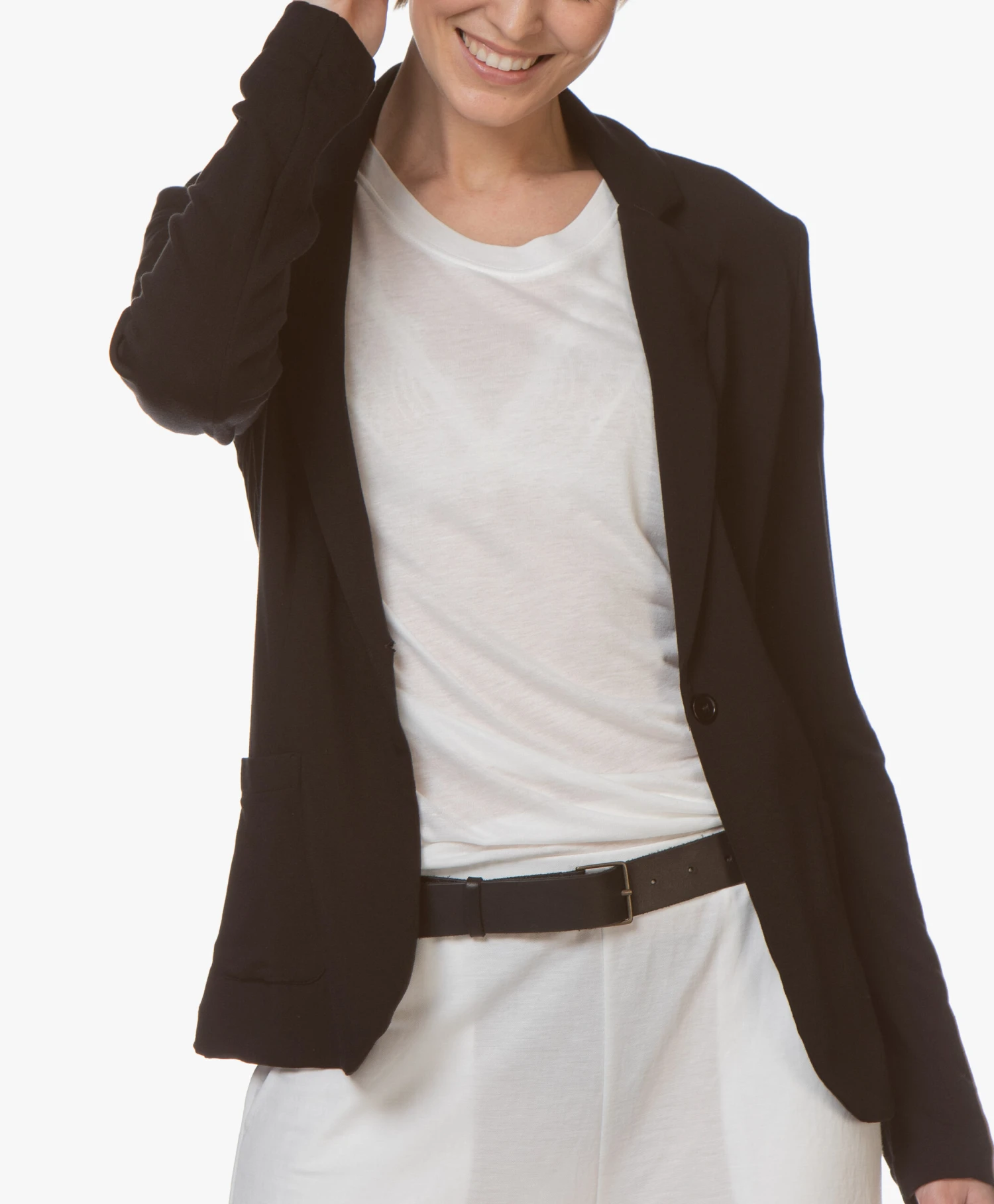 Majestic Filatures Viscose Jersey Blazer - Zwart 6 Majestic Filatures Viscose Jersey Blazer - Zwart - Afbeelding 6