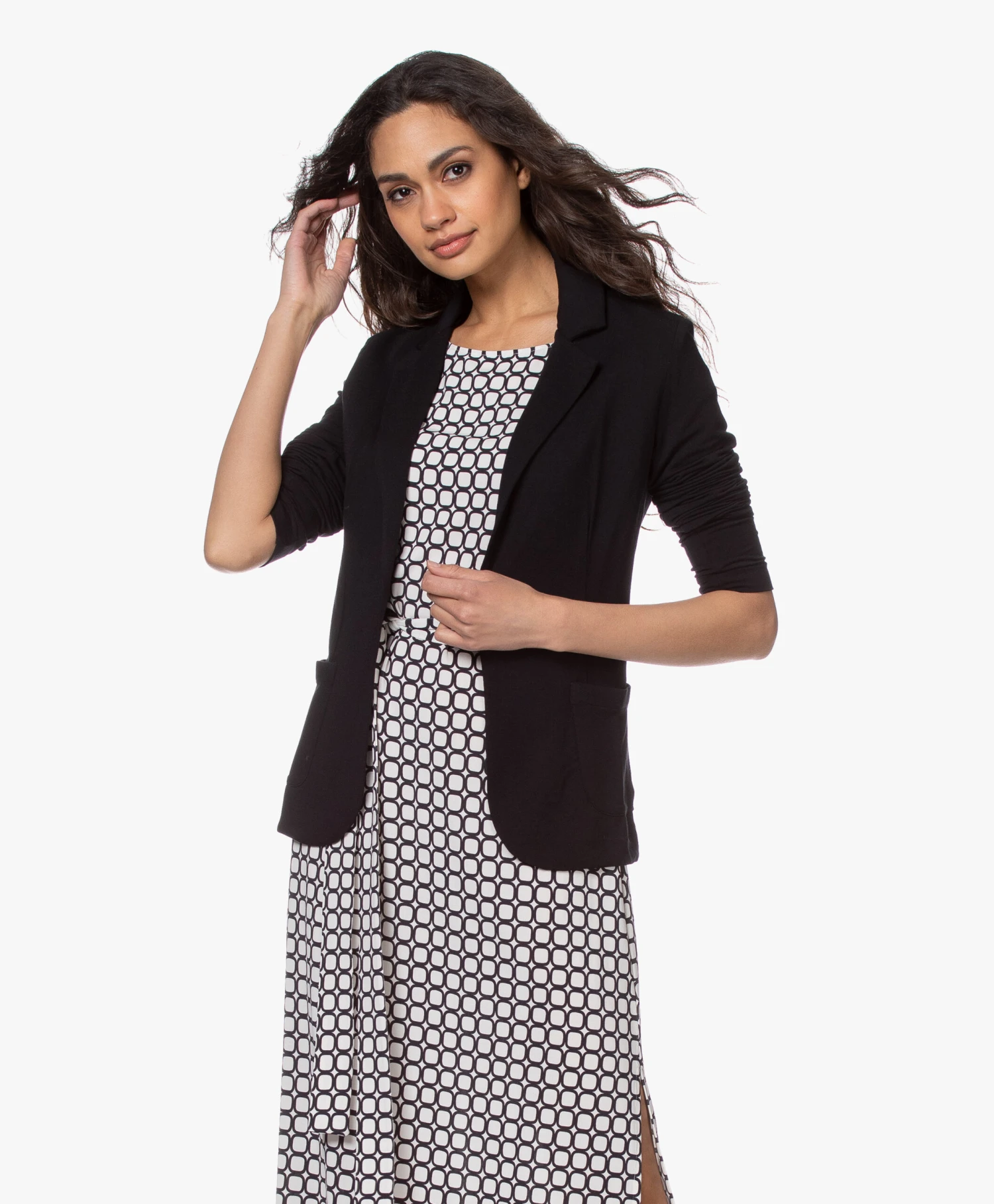 Majestic Filatures Viscose Jersey Blazer - Zwart 3 Majestic Filatures Viscose Jersey Blazer - Zwart - Afbeelding 3