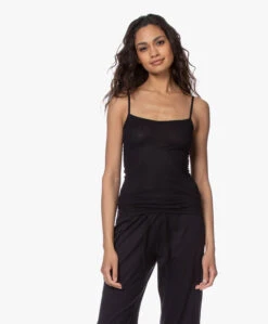 Hanro Ultralight Katoenen Spaghetti Top - Zwart -Mode Kleding 200319 1d2a716a 6a54 4338 8312 2ffad64511ea