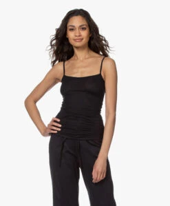 Hanro Ultralight Katoenen Spaghetti Top - Zwart