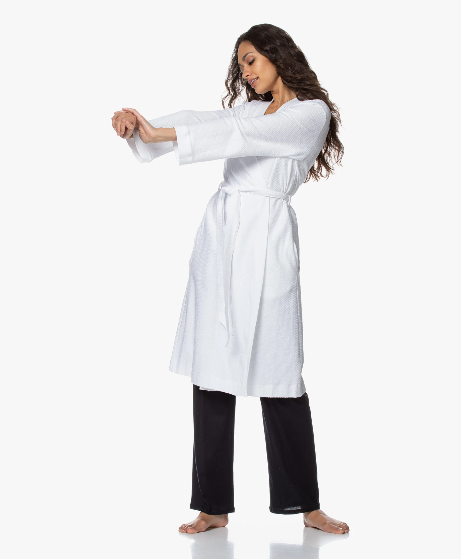 Hanro Robe Selection Wafel Katoenen Badjas - Wit 9 Hanro Robe Selection Wafel Katoenen Badjas - Wit - Afbeelding 9