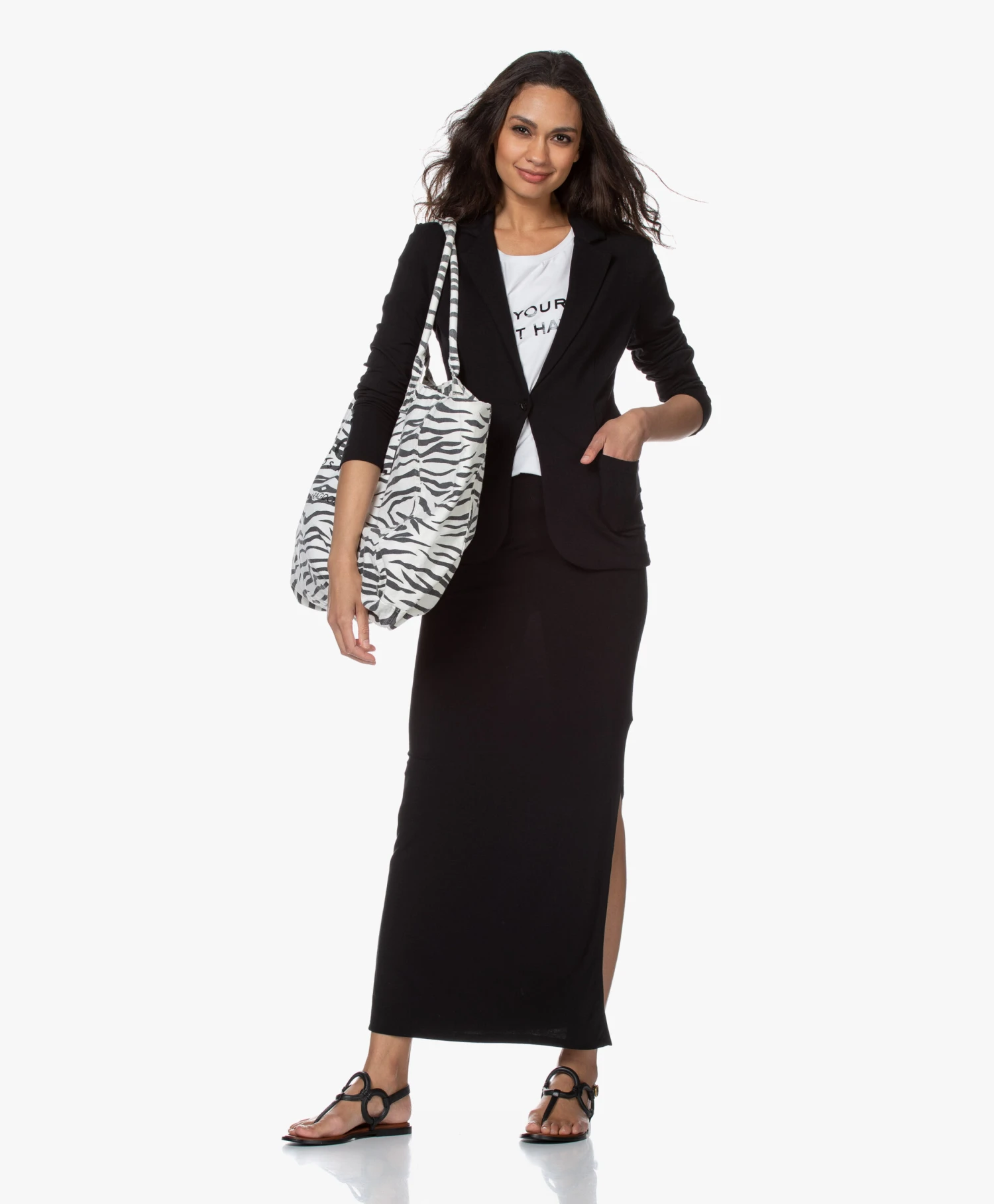 Majestic Filatures Viscose Jersey Blazer - Zwart 5 Majestic Filatures Viscose Jersey Blazer - Zwart - Afbeelding 5