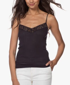 Hanro Moments Spaghetti Top - Zwart -Mode Kleding 200611 cb06efe4 1ca4 4fa7 b4c3 662f8d9db59c