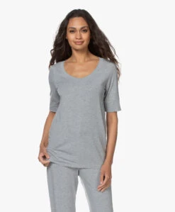 Hanro Yoga Modal Jersey Scoop T-Shirt - Grit Mêlee -Mode Kleding 200623 3bba9587 2f1f 444d a023 c1dc6a119e5d