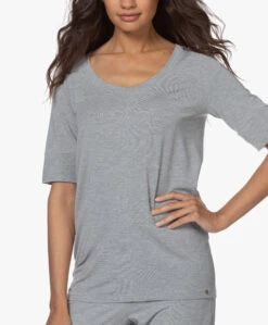 Hanro Yoga Modal Jersey Scoop T-Shirt - Grit Mêlee -Mode Kleding 200623 41700689 1488 46e9 b1cf c715881adb7c