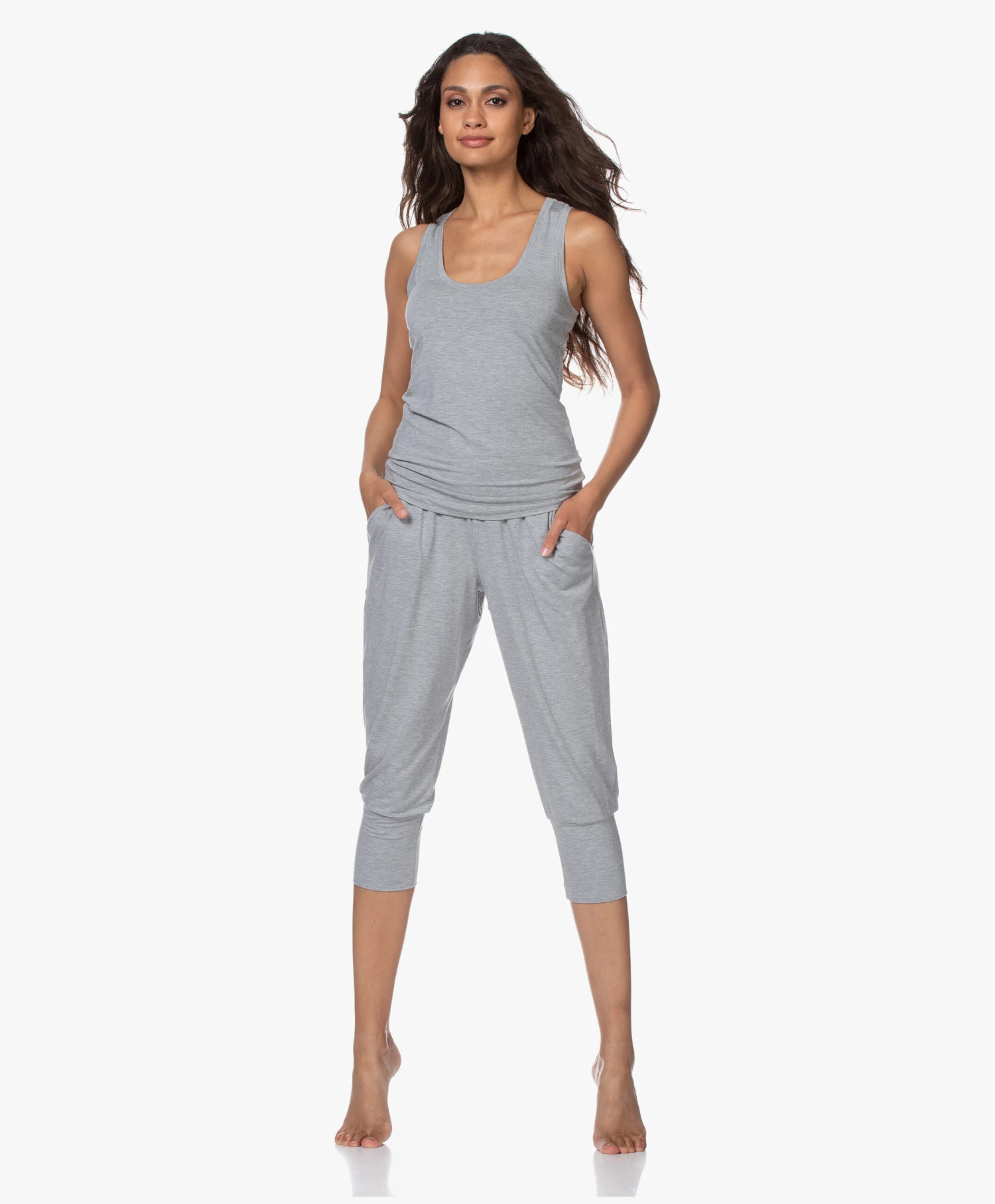 Hanro Modal Yoga Tanktop - Grit Melange 10 Hanro Modal Yoga Tanktop - Grit Melange - Afbeelding 10