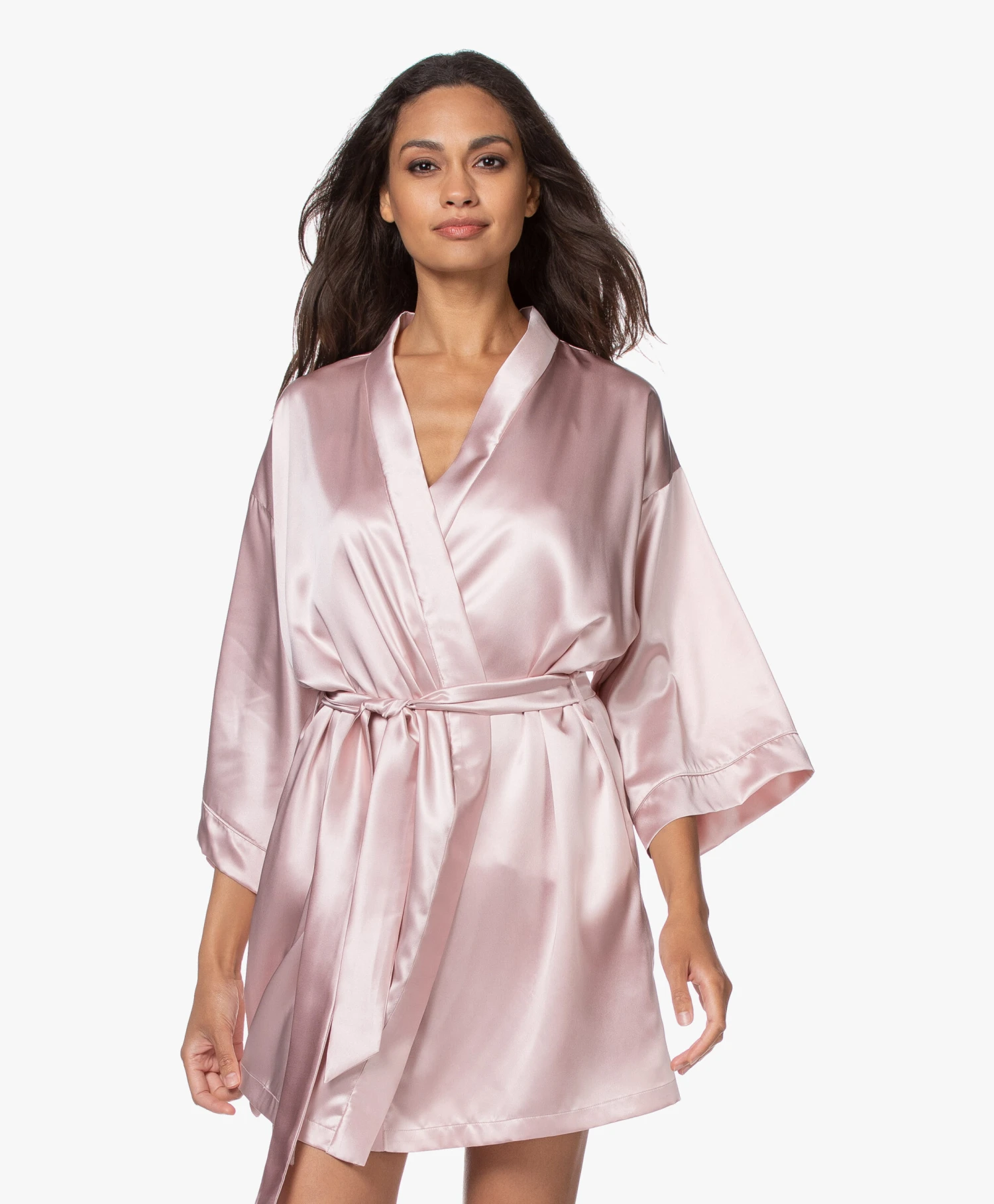 By Dariia Day Mulberry Zijden Kimono - Blush Pink 2 By Dariia Day Mulberry Zijden Kimono - Blush Pink - Afbeelding 2