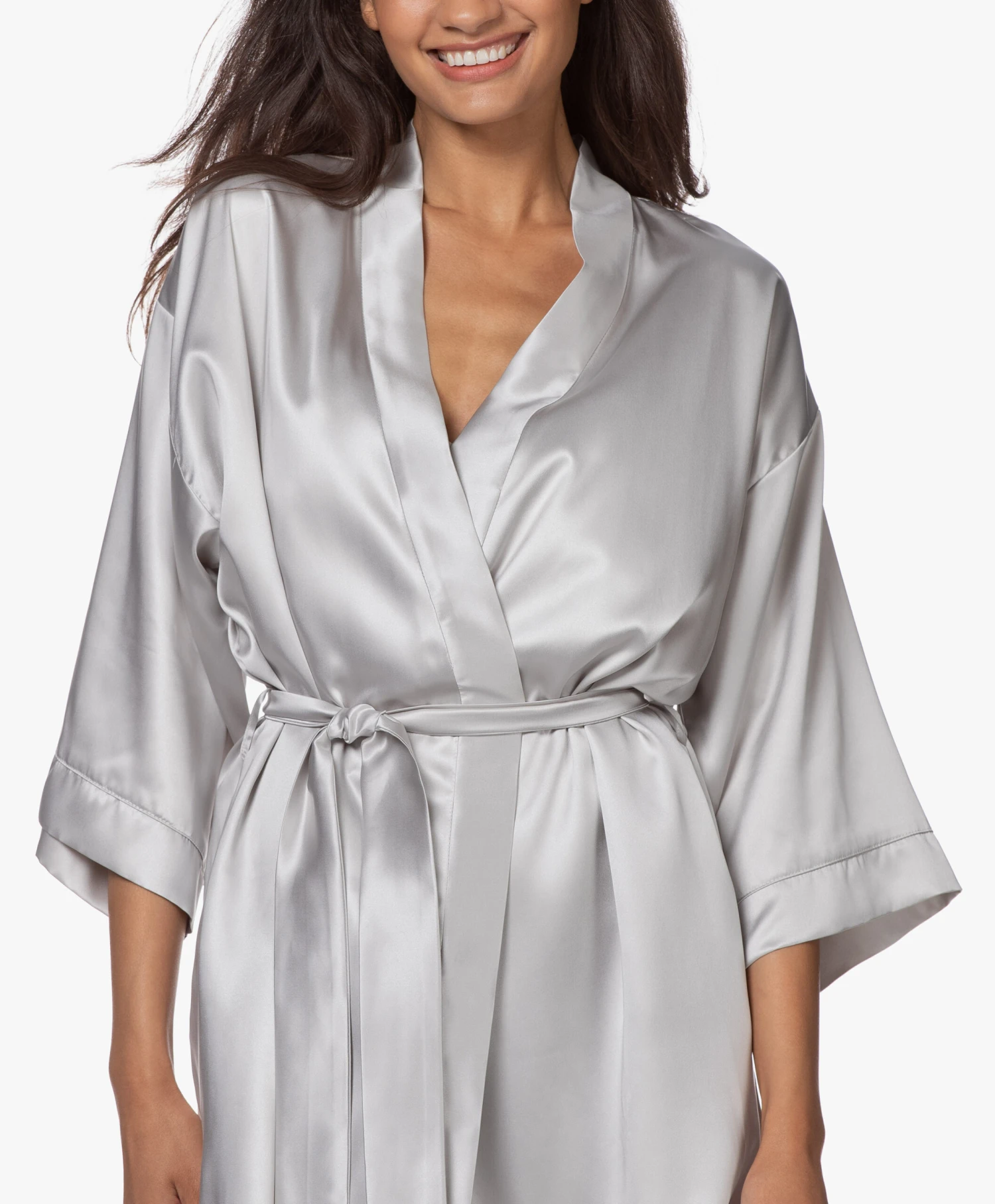 By Dariia Day Mulberry Zijden Kimono - Zilvergrijs 13 By Dariia Day Mulberry Zijden Kimono - Zilvergrijs - Afbeelding 13