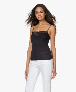 Hanro Katoenen Moments Spaghetti Top - Zwart -Mode Kleding 200715 a8f38f0d 85e8 47ae a780 039ab7035b3b