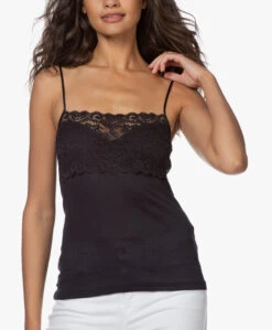 Hanro Katoenen Moments Spaghetti Top - Zwart -Mode Kleding 200715 bb2fe44f a896 4d48 9787 ae8ddff629f7