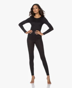 Hanro Wol-Zijde Jersey Legging - Zwart -Mode Kleding 200716 63ff3e09 fcd3 4e15 9e06 4a8eb8e17f8a