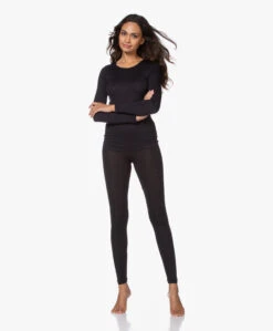 Hanro Wol-Zijde Jersey Legging - Zwart -Mode Kleding 200716 b8b2828d 371d 4eb0 9c05 ad17f0358dde
