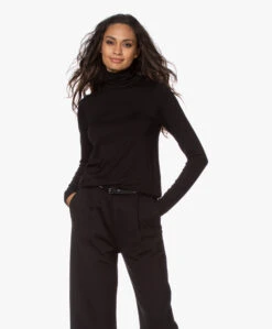 Studio .Ruig Tale Viscose Jersey Colshirt - Zwart -Mode Kleding 201015 866aa7ca 25d0 4f77 a1b9 f3e2866e6bc4