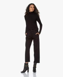 Studio .Ruig Tale Viscose Jersey Colshirt - Zwart -Mode Kleding 201015 e3b22823 c33c 41d6 9309 6c560ae15113