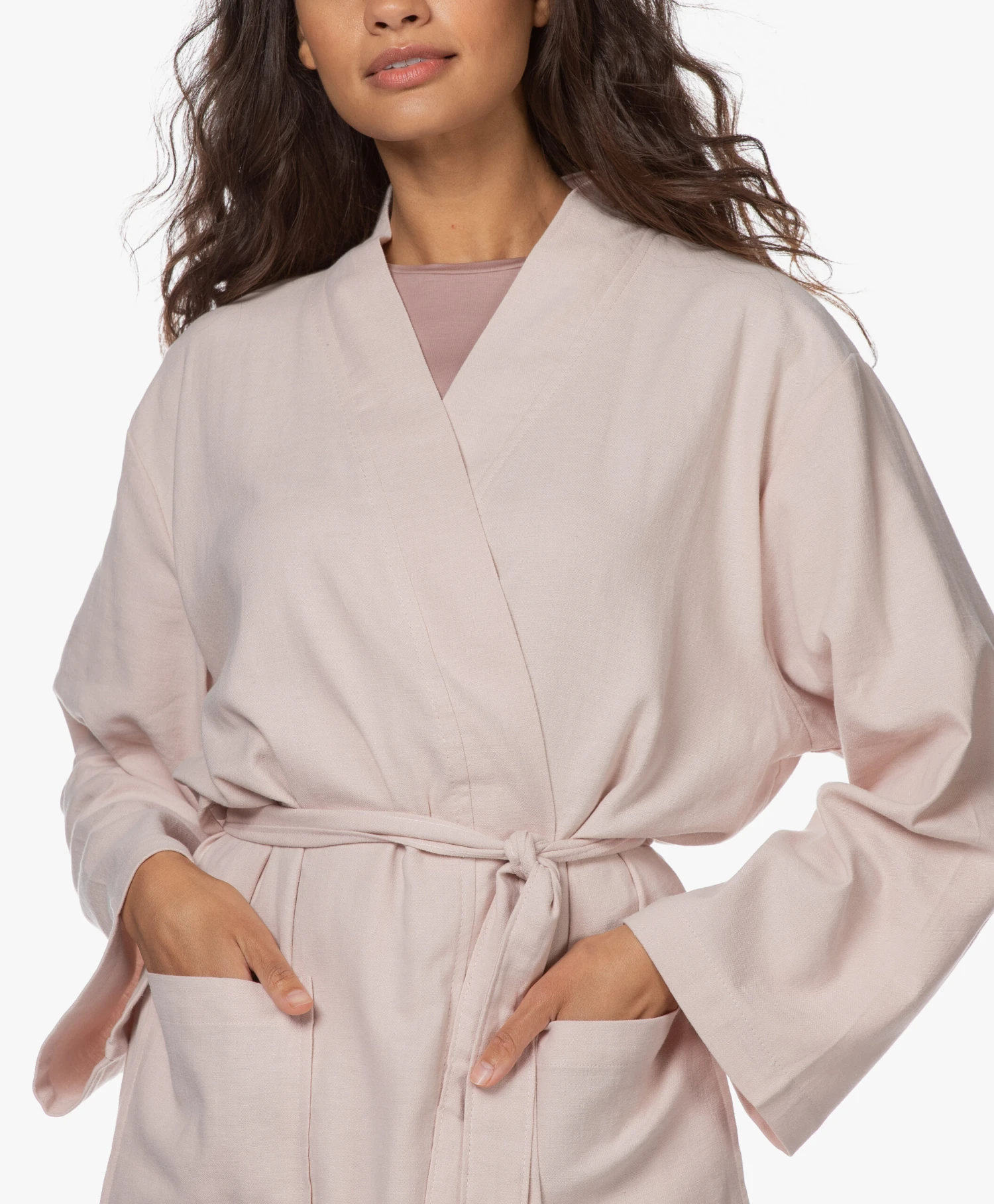 Hammam34 The Flower Geborduurde Katoenen Kimono - Dusty Pink 7 Hammam34 The Flower Geborduurde Katoenen Kimono - Dusty Pink - Afbeelding 7