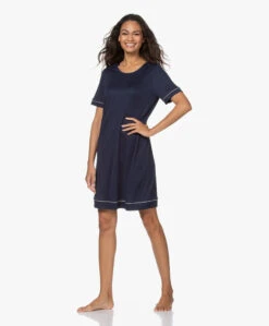 Hanro Natural Comfort Tencel Nachthemd - Deep Navy -Mode Kleding 201105 6e7a3edf e550 4a7d b9ac d6ae429308cb