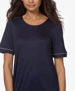 Hanro Natural Comfort Tencel Nachthemd - Deep Navy -Mode Kleding 201105 ee086694 071a 41fe a1b3 01bd5d4ebc92