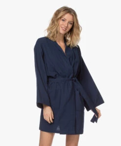 Hammam34 Cranes Geborduurde Katoenen Kimono - Navy -Mode Kleding 201119 a416227b 8773 4be6 a73b 30538082f1f2