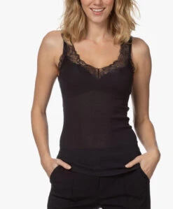 Hanro Lace Delight Top - Zwart -Mode Kleding 201202 d6640f4a b4d1 41a4 9505 2c8f7ee9ffb8