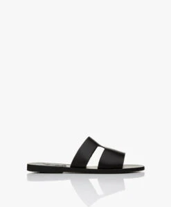 Ancient Greek Sandals Apteros Leren Slippers - Zwart