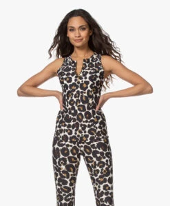 Deblon Sports Rosy Compressie Top - Leopard Off-White