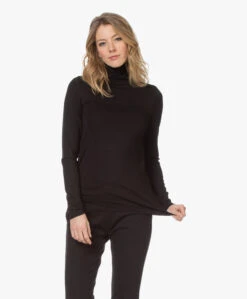 Studio .Ruig Tale Viscose Jersey Colshirt - Zwart -Mode Kleding 210209 0804ad8a c39d 457b 9ccd 5267e6dd8e37