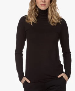 Studio .Ruig Tale Viscose Jersey Colshirt - Zwart -Mode Kleding 210209 29983480 d3b5 4c1e b18a fd746da82216