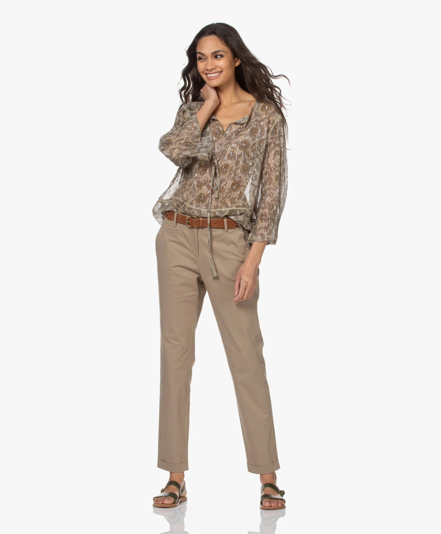 K. Jacques St. Tropez Barigoule Leren Sandalen - Kaki 2 K. Jacques St. Tropez Barigoule Leren Sandalen - Kaki - Afbeelding 2