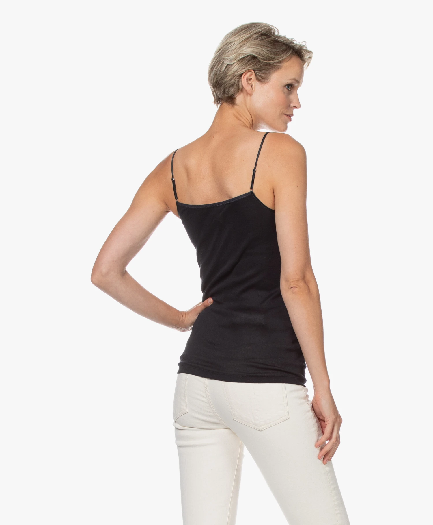 Hanro Moments Spaghetti Top - Zwart 4 Hanro Moments Spaghetti Top - Zwart - Afbeelding 4